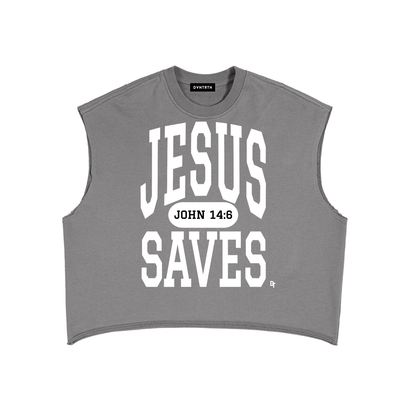 JESUS SAVES Classic | French Terry Boxy Tank Top