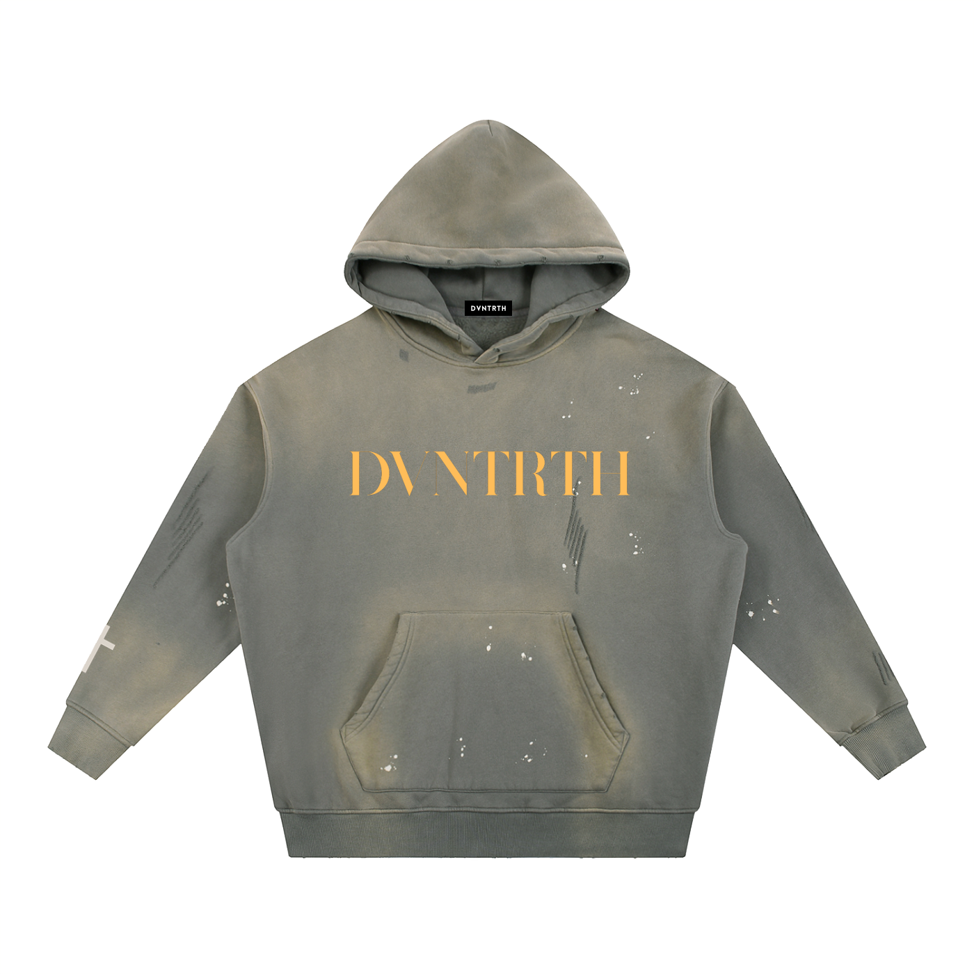 Yellow DVNTRTH | Vintage Washed Frayed Hoodie