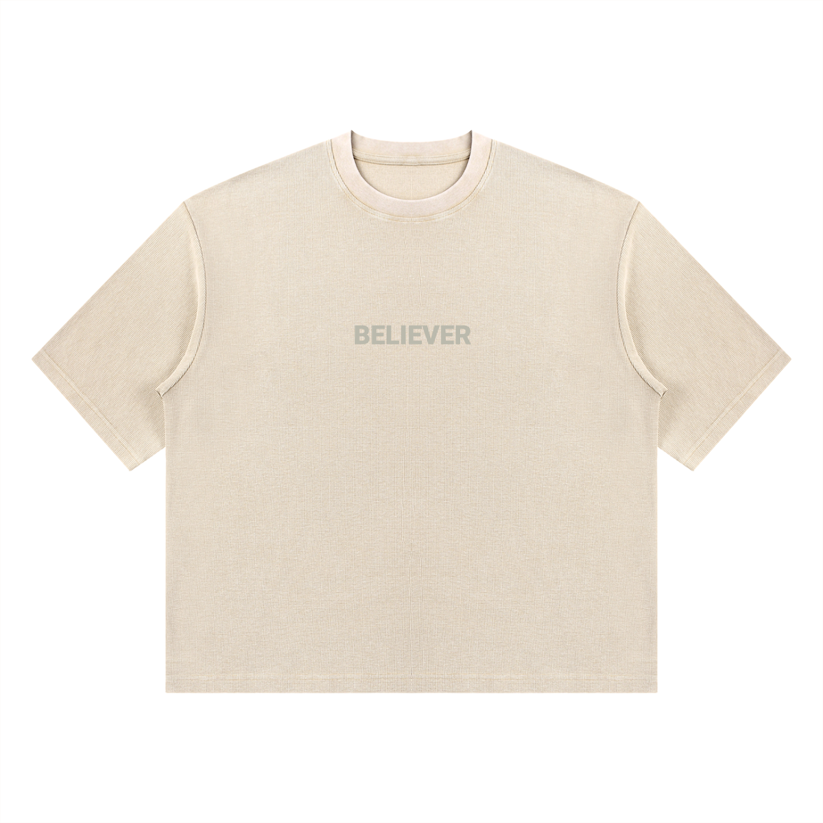 BELIEVER | Mineral Wash Waffle Boxy Tee
