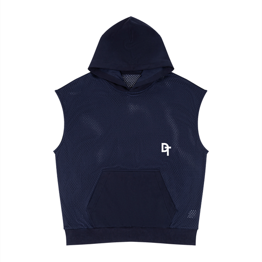 Unisex Panel Mesh Sleeveless Hoodie