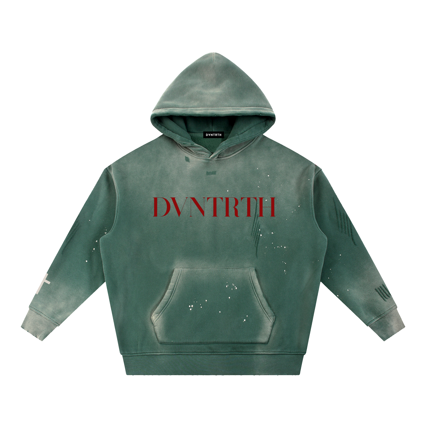 Red DVNTRTH | Vintage Washed Frayed Hoodie