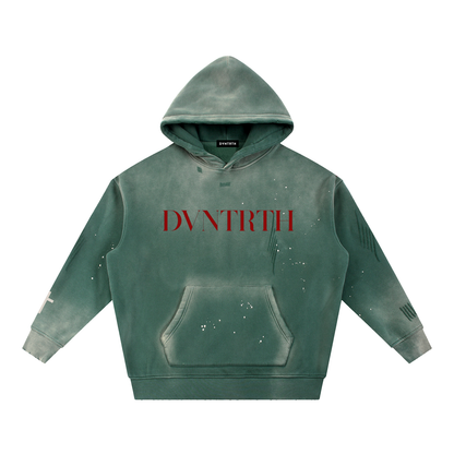 Red DVNTRTH | Vintage Washed Frayed Hoodie