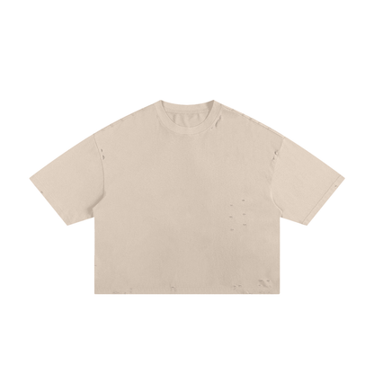 Classic Cut-Holes Frayed Boxy Tee