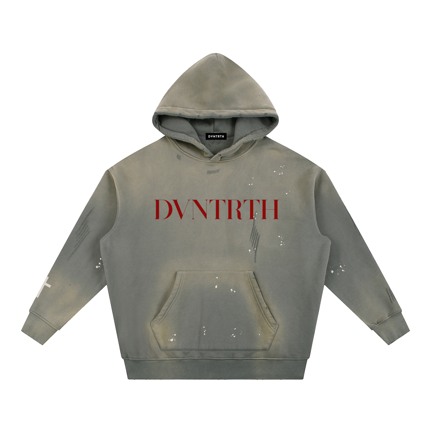 Red DVNTRTH | Vintage Washed Frayed Hoodie