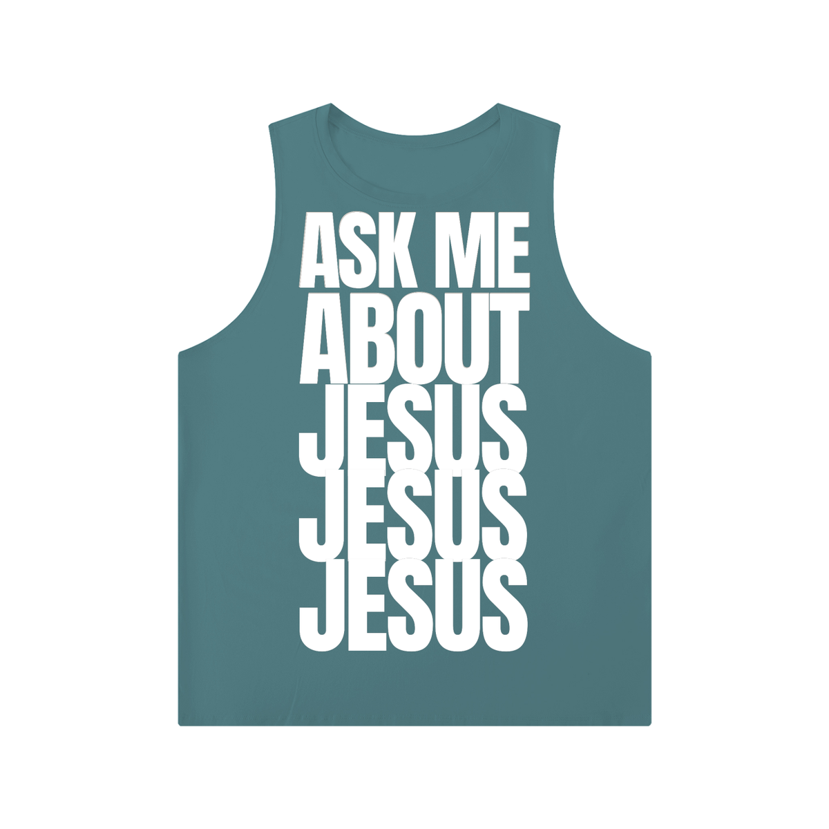 ASK ME ABOUT JESUS 3x | Crewneck Tank Top