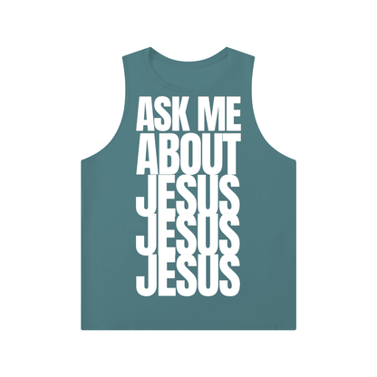 ASK ME ABOUT JESUS 3x | Crewneck Tank Top
