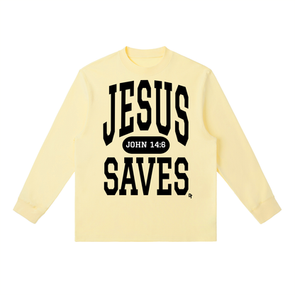 JESUS SAVES Classic | Essential Crewneck Long-Sleeve Tee