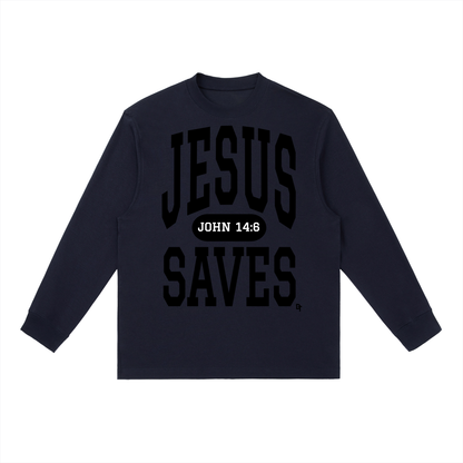 JESUS SAVES Classic | Essential Crewneck Long-Sleeve Tee