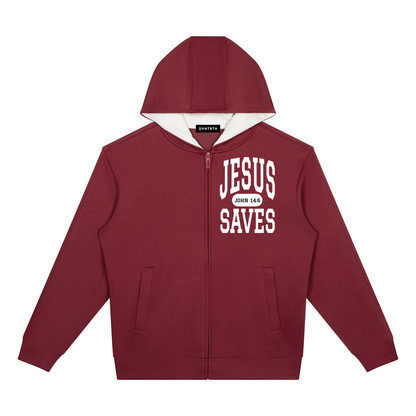 JESUS SAVES Classic | Drop Shoulder Full Zip Hoodie