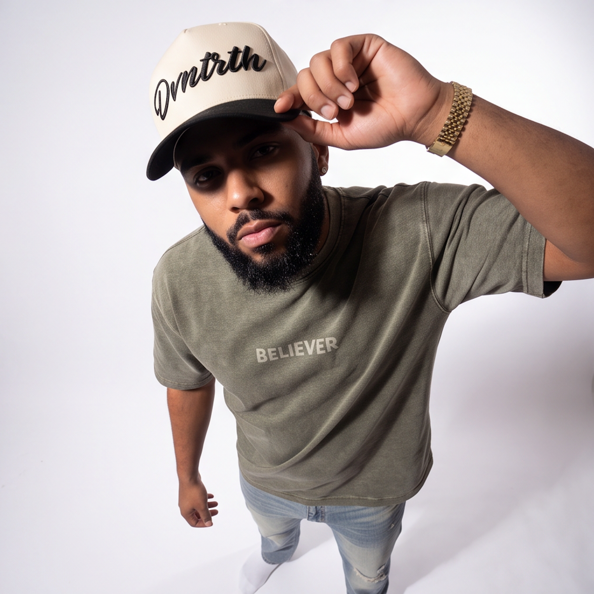 BELIEVER | Mineral Wash Waffle Boxy Tee