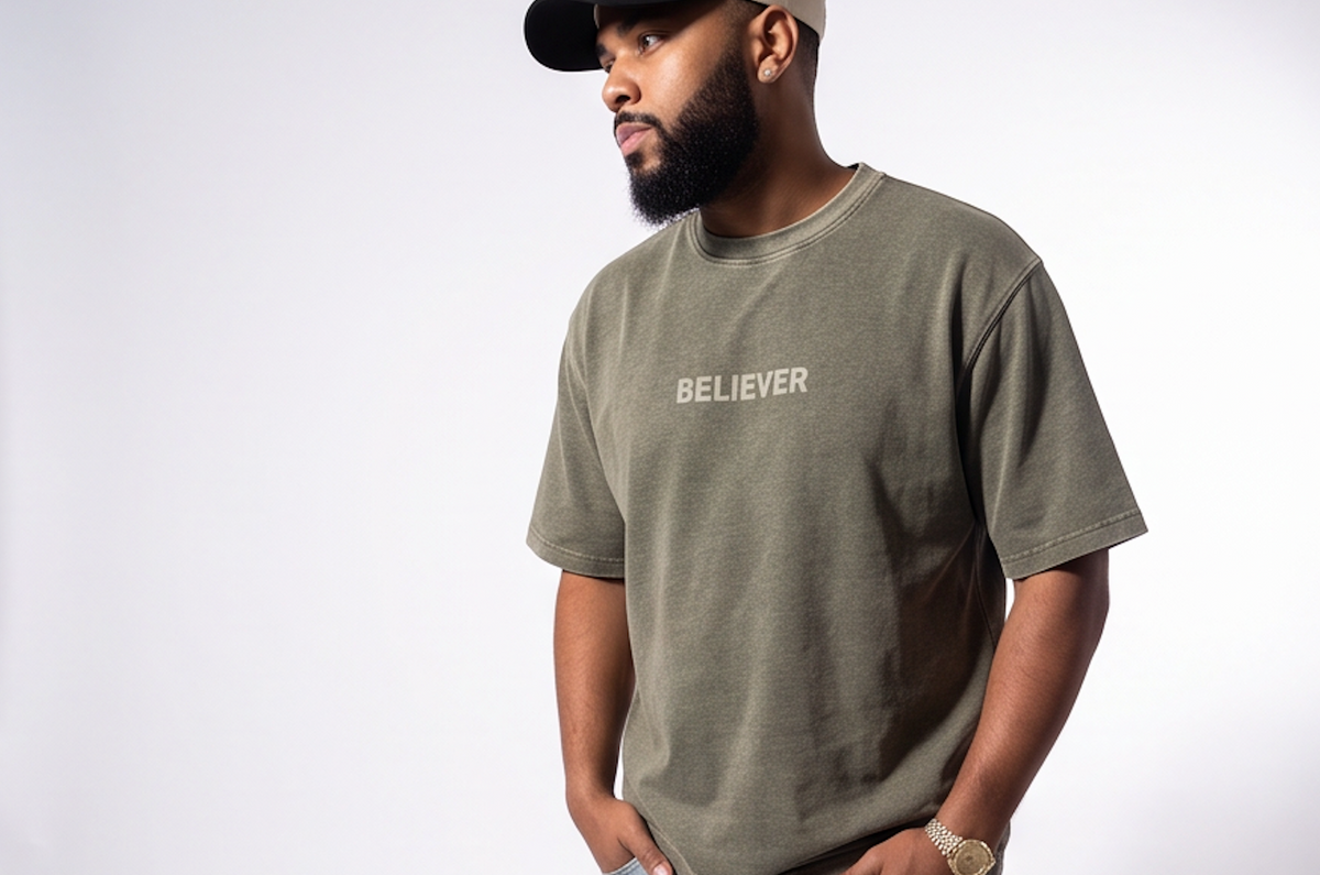 BELIEVER | Mineral Wash Waffle Boxy Tee