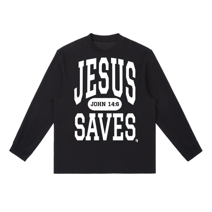 JESUS SAVES Classic | Essential Crewneck Long-Sleeve Tee