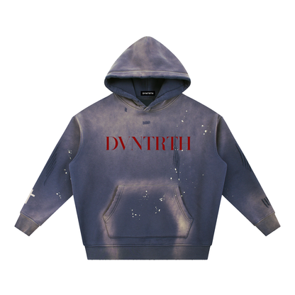 Red DVNTRTH | Vintage Washed Frayed Hoodie