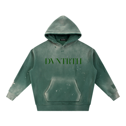 Green DVNTRTH | Vintage Washed Frayed Hoodie
