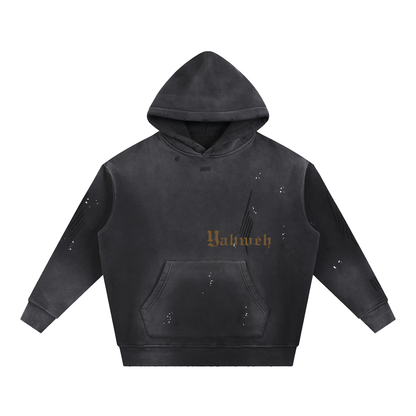 YHWH | Vintage Washed Frayed Hoodie