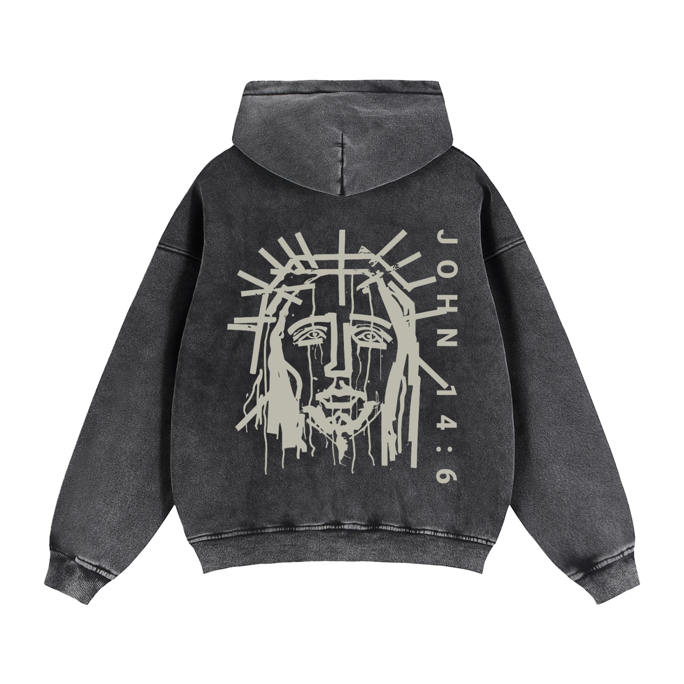 BELIEVER x John 14:6 | Vintage Zip Boxy Hoodie