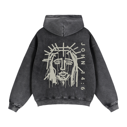 BELIEVER x John 14:6 | Vintage Zip Boxy Hoodie