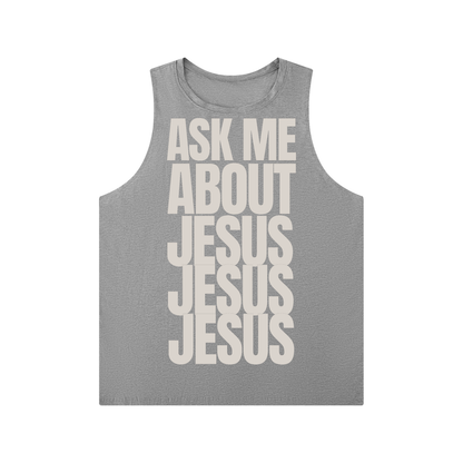 ASK ME ABOUT JESUS | Crewneck Tank Top