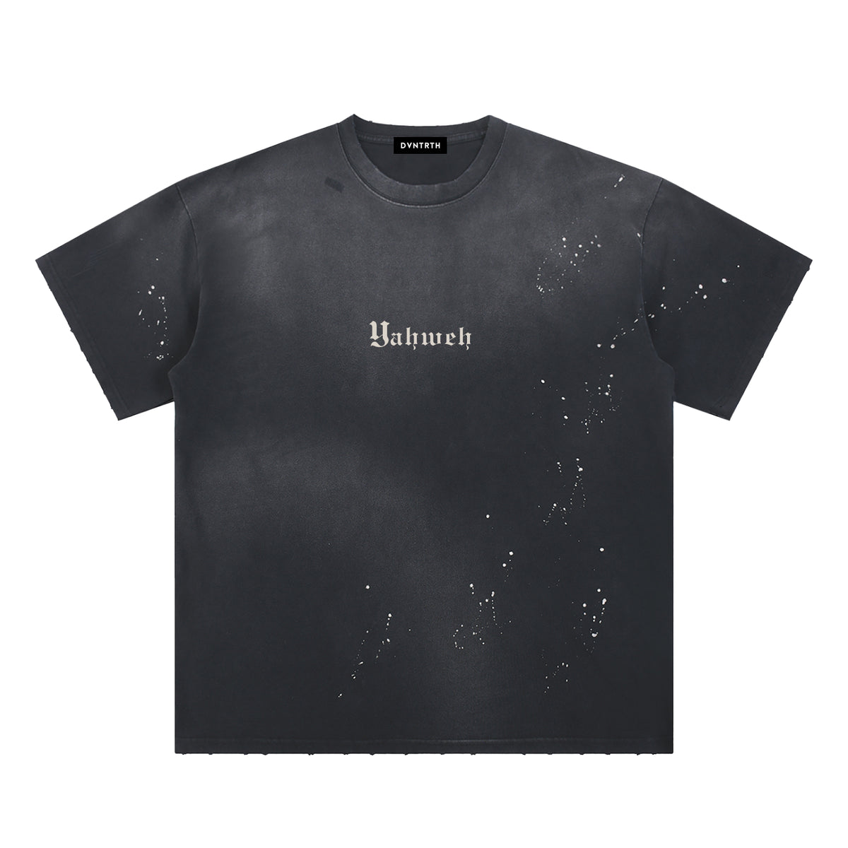 Lighter YHWH Frayed Sunfade Paint Splatter Tee
