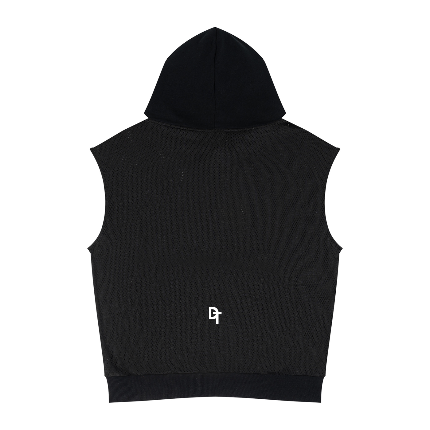 Unisex Panel Mesh Sleeveless Hoodie