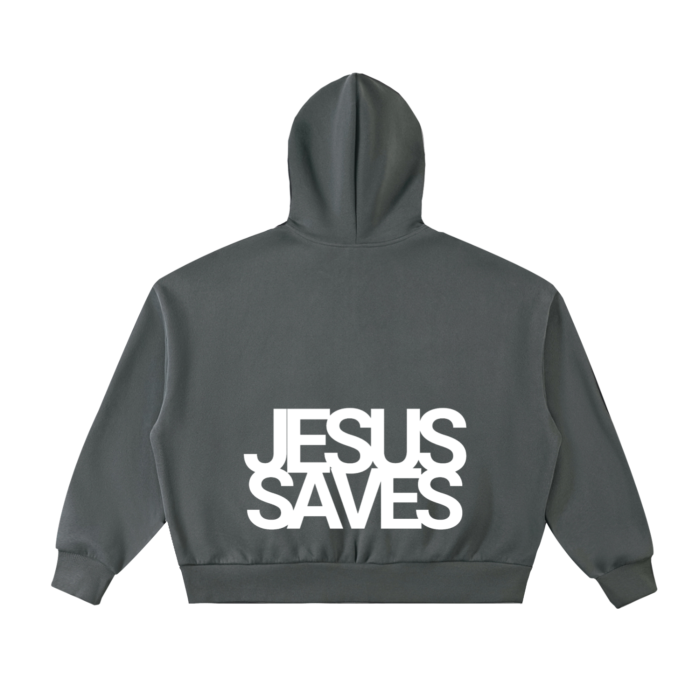 Fleeced Full-Zip Boxy Hoodie