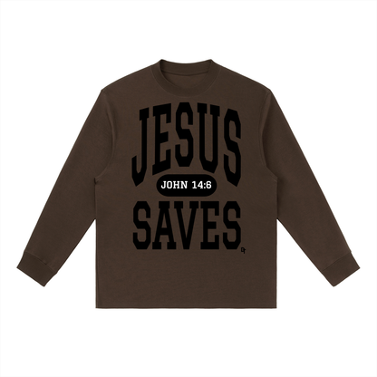 JESUS SAVES Classic | Essential Crewneck Long-Sleeve Tee