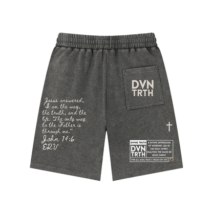 Static Flower x John 14:6 | Mineral Wash Waffle Knit Shorts