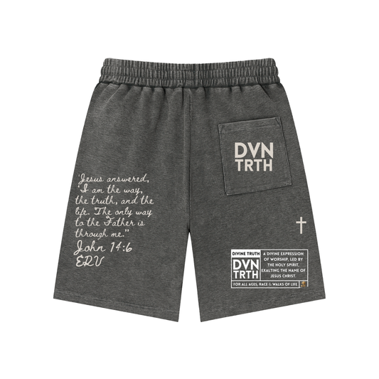 Static Flower x John 14:6 | Mineral Wash Waffle Knit Shorts