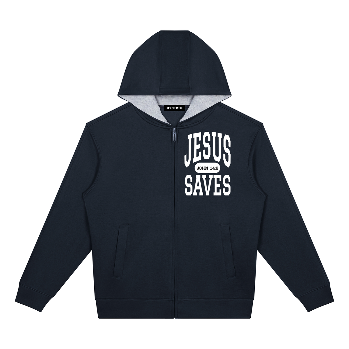 JESUS SAVES Classic | Drop Shoulder Full Zip Hoodie