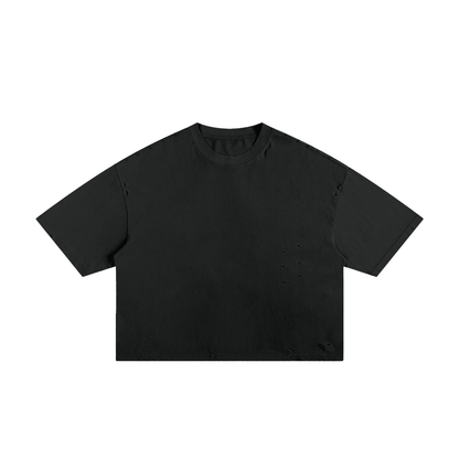 Classic Cut-Holes Frayed Boxy Tee