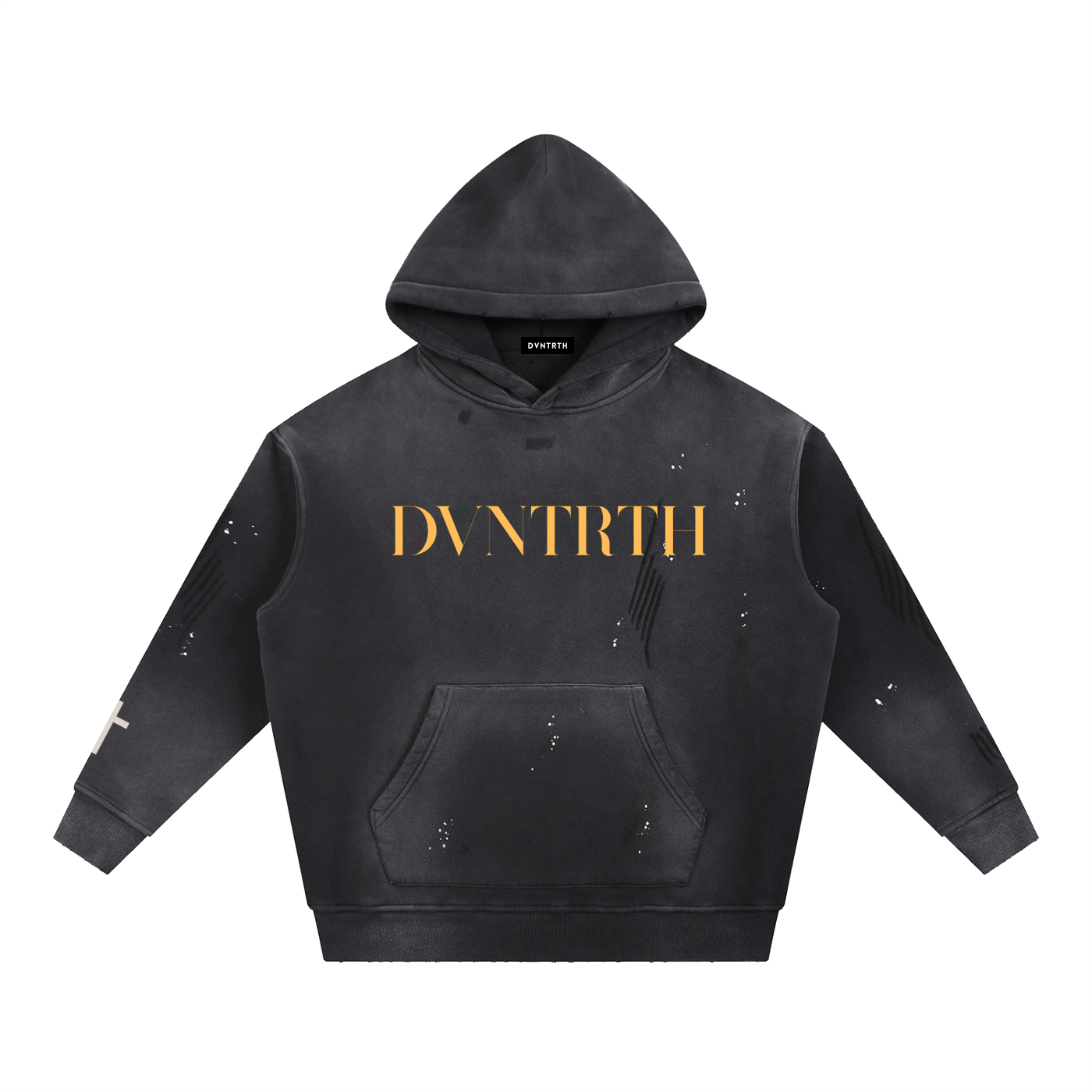 Yellow DVNTRTH | Vintage Washed Frayed Hoodie