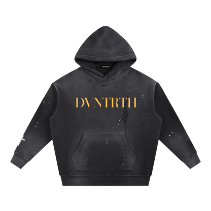 Yellow DVNTRTH | Vintage Washed Frayed Hoodie