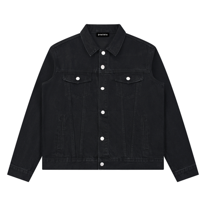 Washed Button-Up Denim Jacket