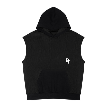 Unisex Panel Mesh Sleeveless Hoodie