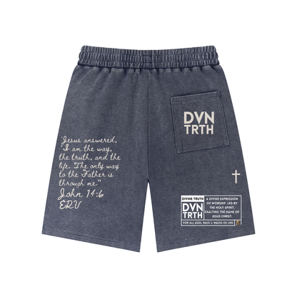 Static Flower x John 14:6 | Mineral Wash Waffle Knit Shorts