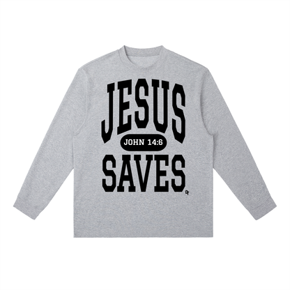 JESUS SAVES Classic | Essential Crewneck Long-Sleeve Tee