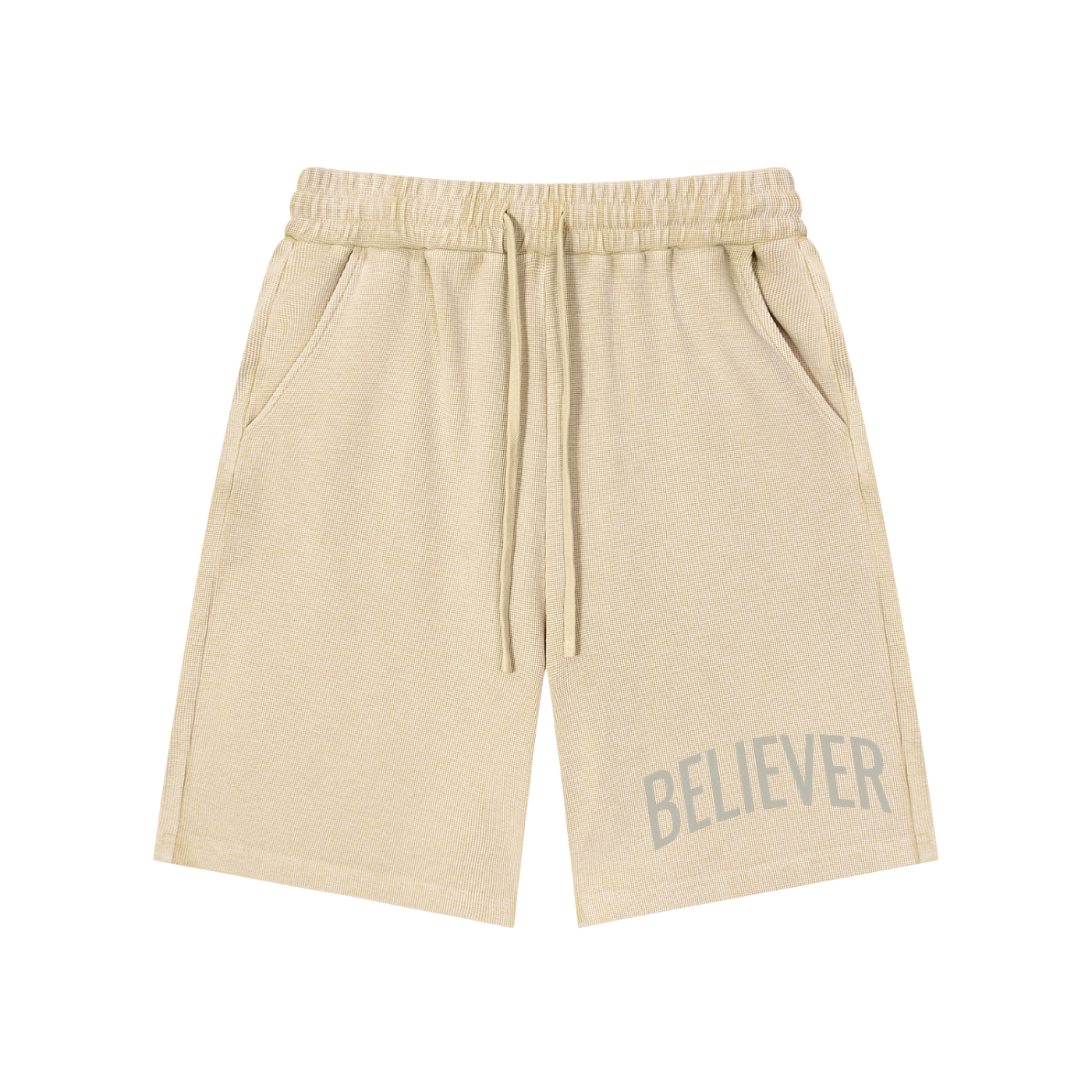 BELIEVER | Mineral Wash Waffle Knit Shorts