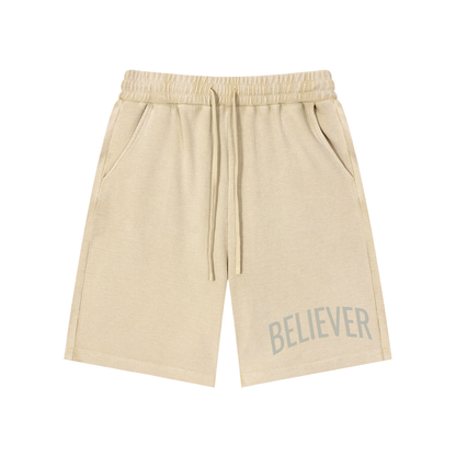 BELIEVER | Mineral Wash Waffle Knit Shorts