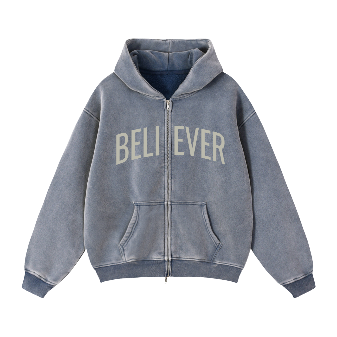 BELIEVER x John 14:6 | Vintage Zip Boxy Hoodie