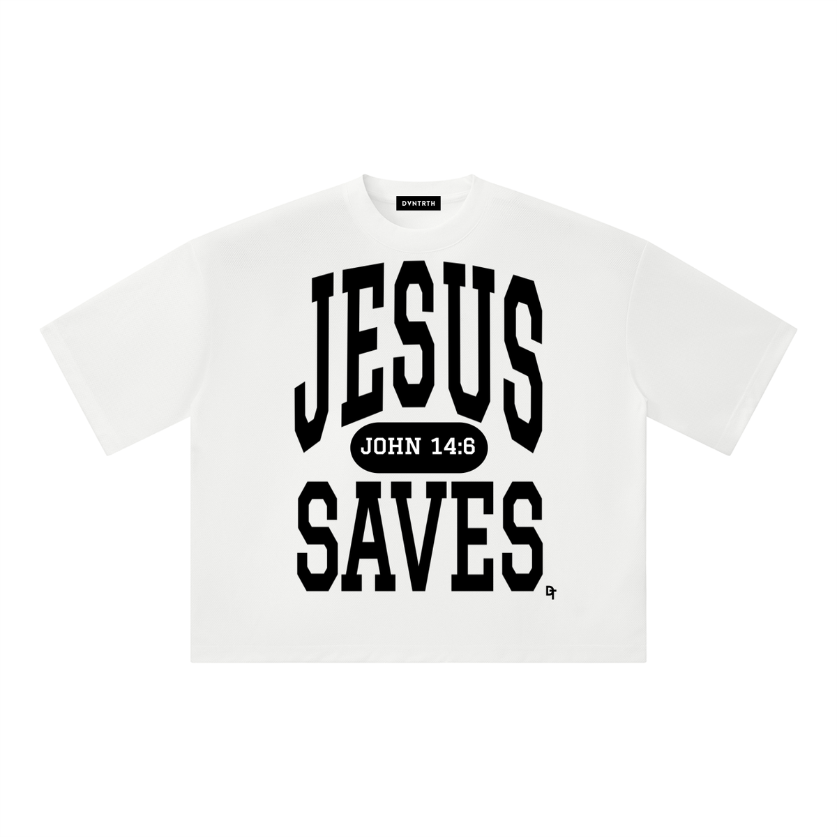 JESUS SAVES Classic | Boxy Mesh Crewneck Tee