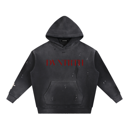 Red DVNTRTH | Vintage Washed Frayed Hoodie