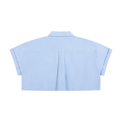 Women’s Striped Boxy Cropped Shirt