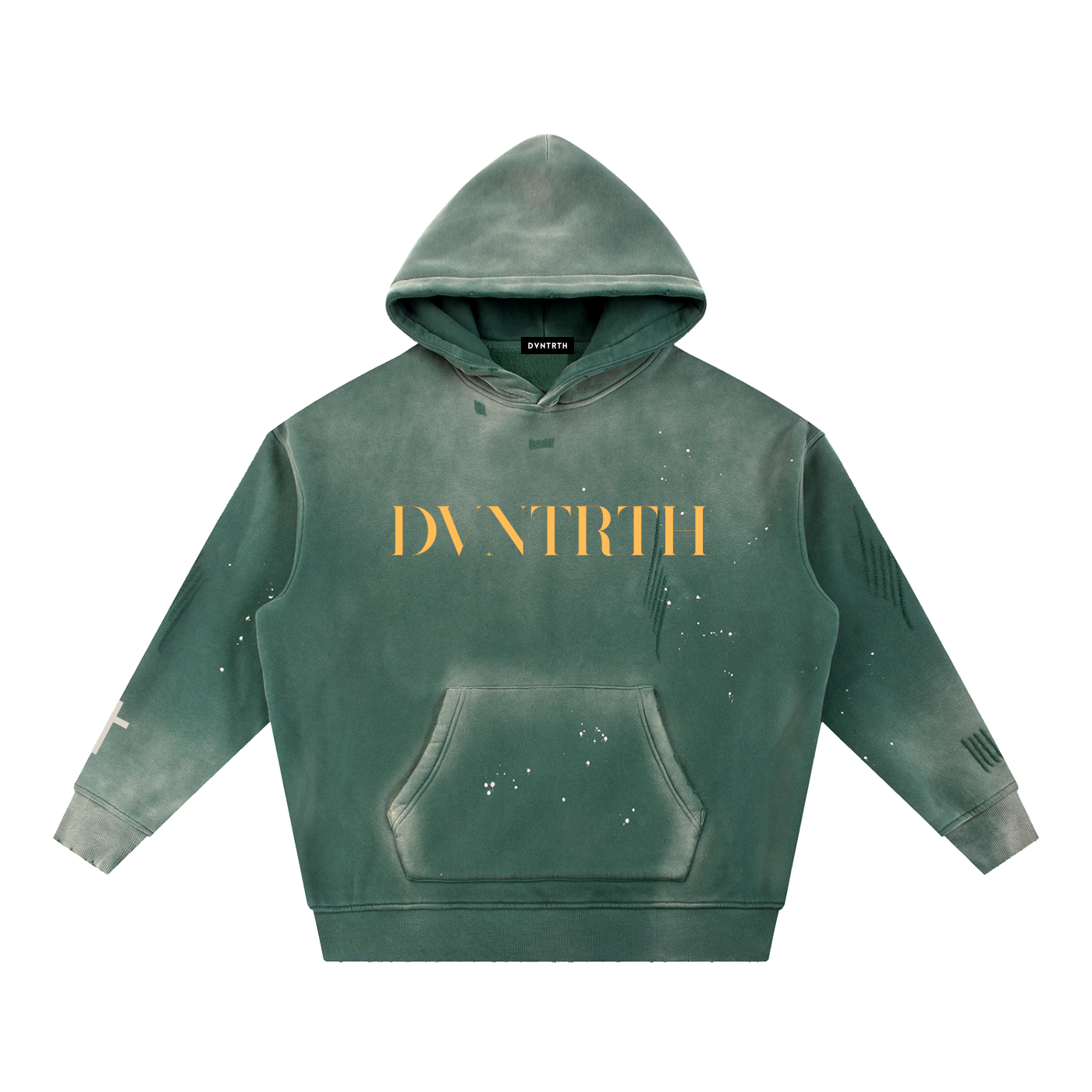 Yellow DVNTRTH | Vintage Washed Frayed Hoodie
