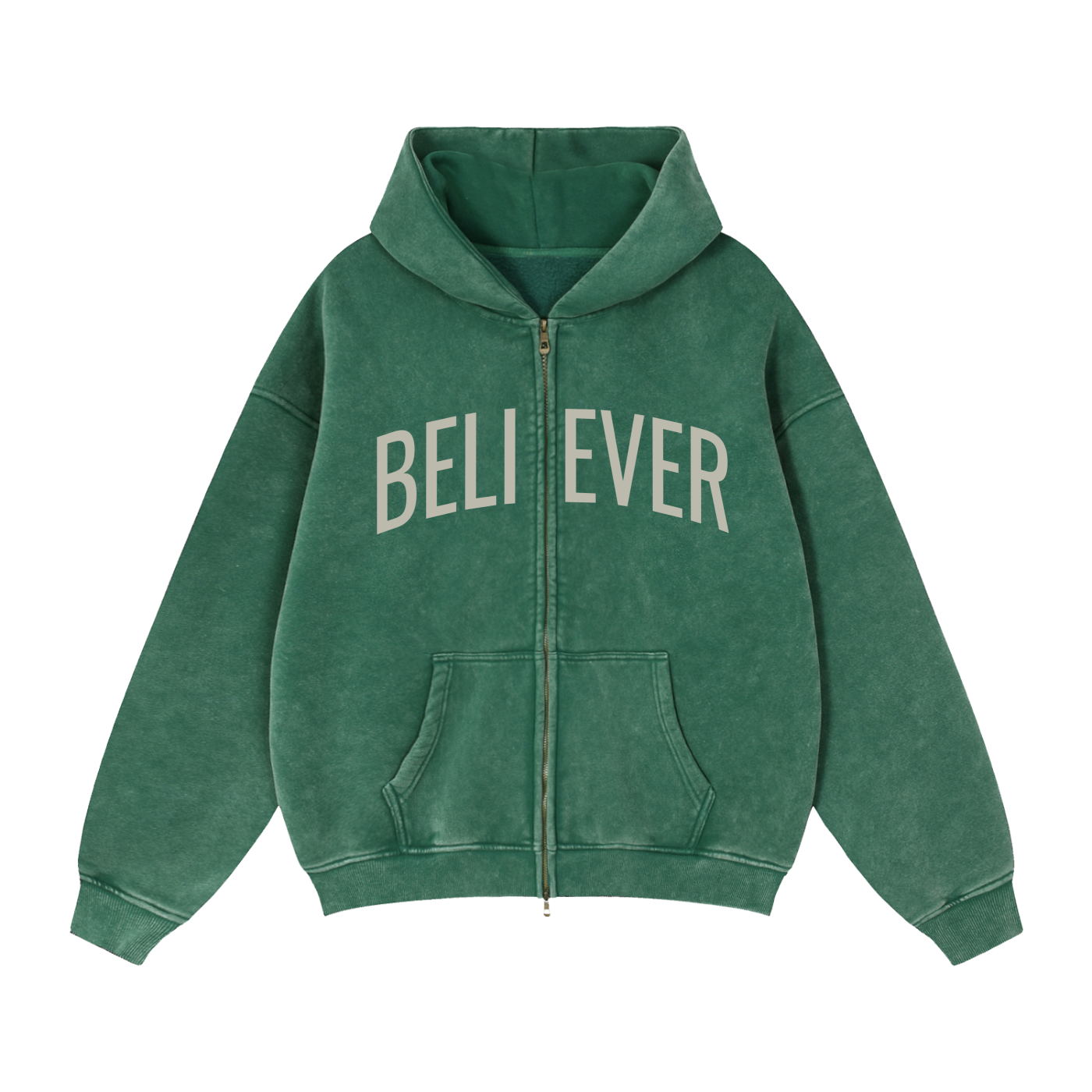 BELIEVER x John 14:6 | Vintage Zip Boxy Hoodie