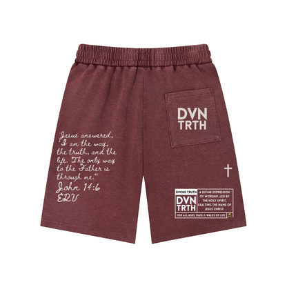 Static Flower x John 14:6 | Mineral Wash Waffle Knit Shorts