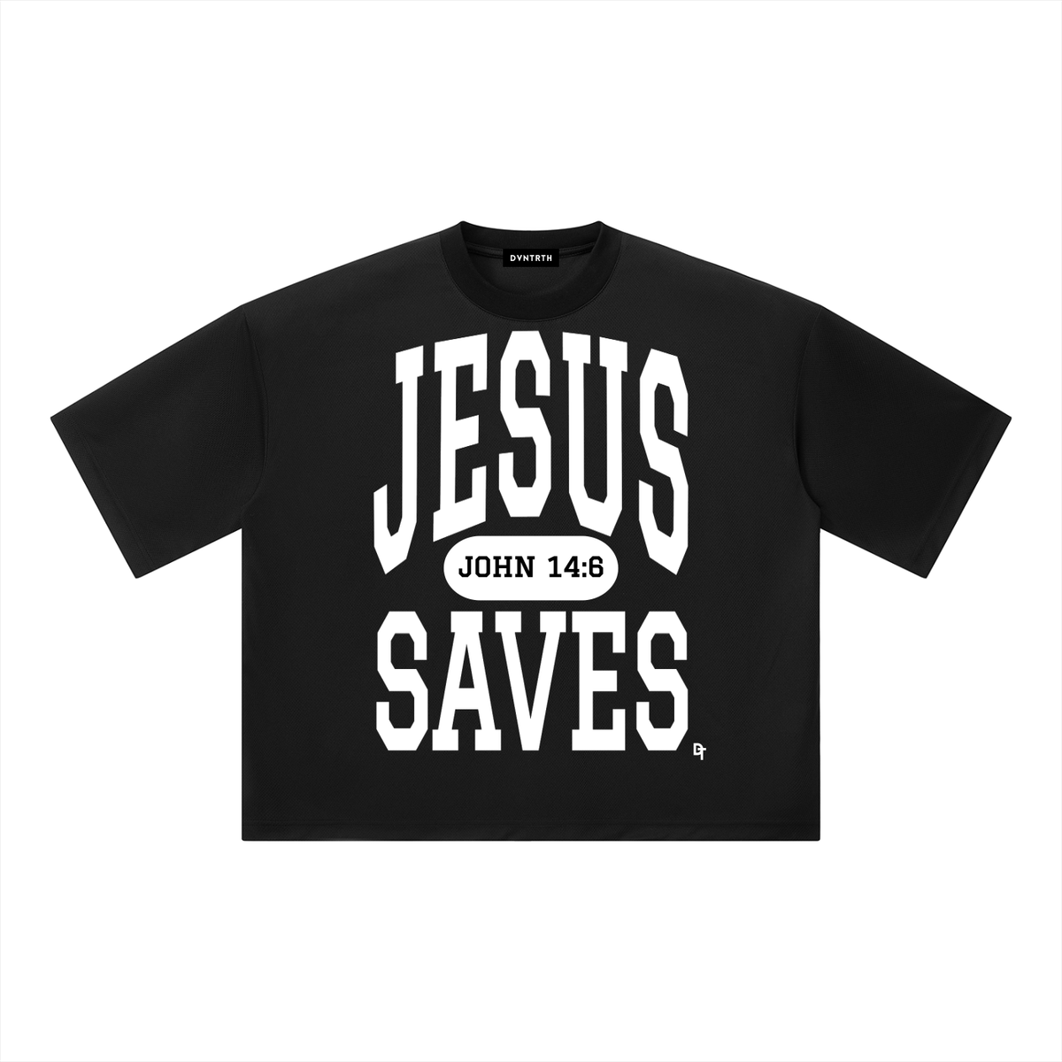 JESUS SAVES Classic | Boxy Mesh Crewneck Tee
