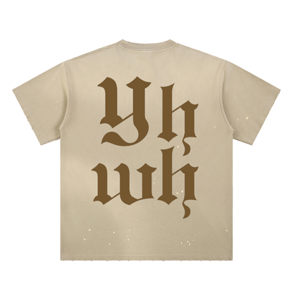 YHWH | Frayed Sunfade Paint Splatter Tee