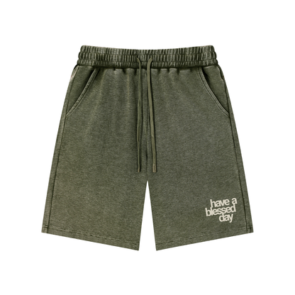 Mineral Wash Waffle Knit Shorts