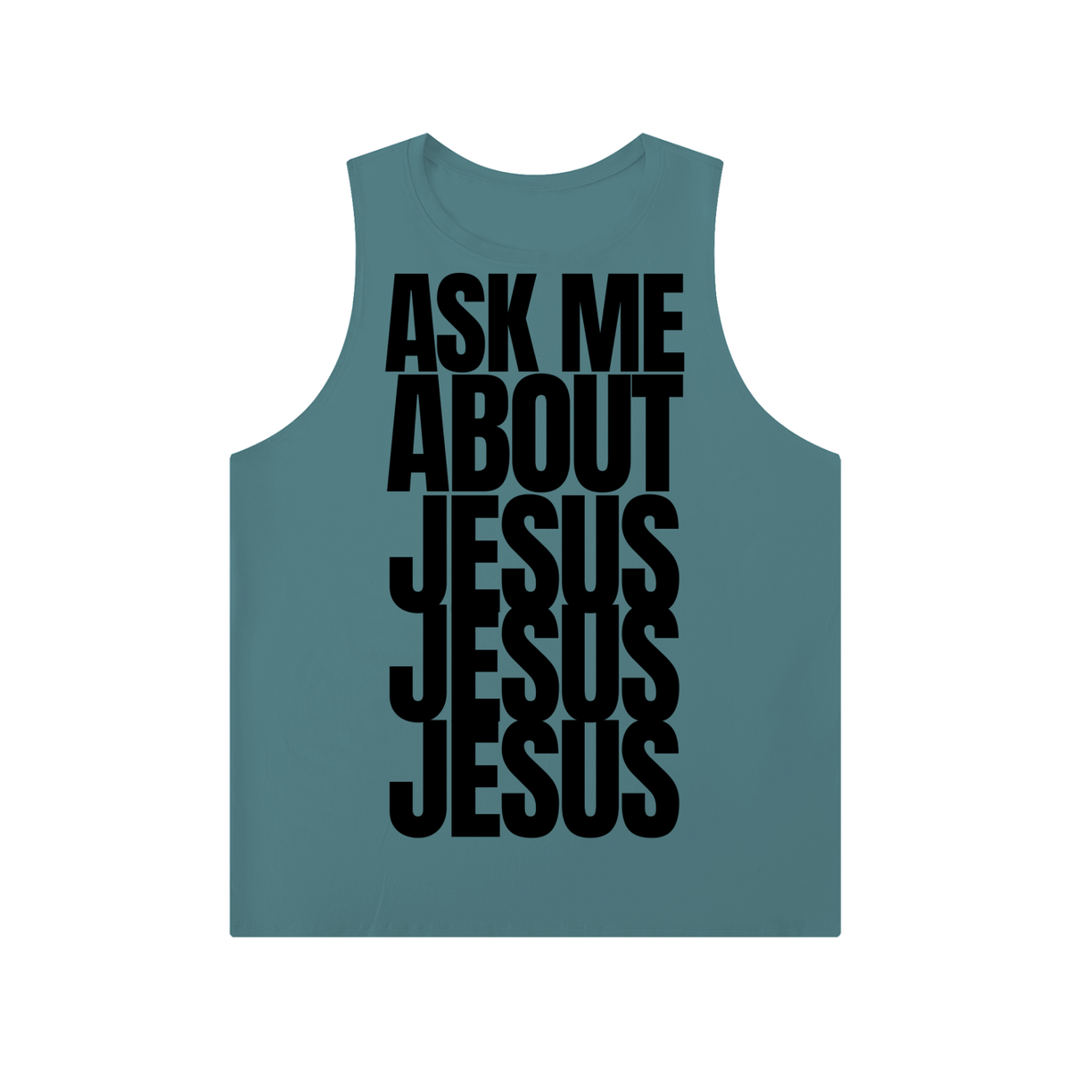 ASK ME ABOUT JESUS 3x | Crewneck Tank Top