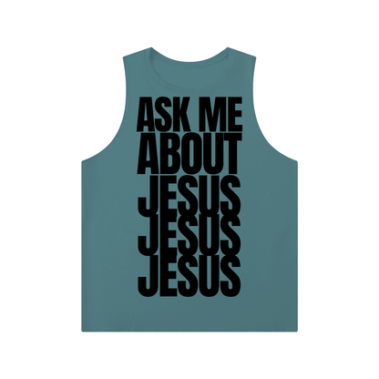 ASK ME ABOUT JESUS 3x | Crewneck Tank Top
